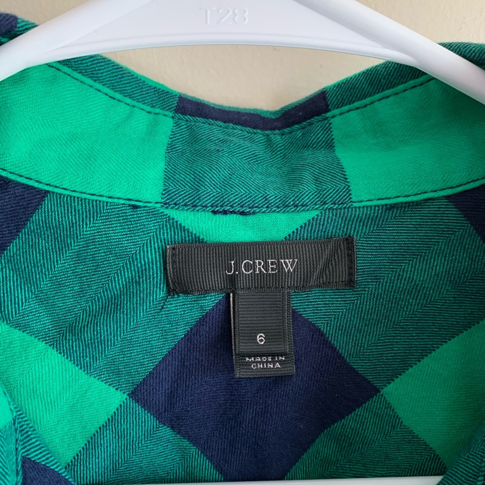 J Crew Shrunken Boy Shirt Buffalo Check Plaid - Picture 3 of 5